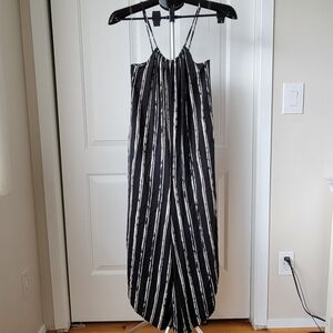 Mahina Cropped Striped Pull On Romper Jumpsuit Size Small